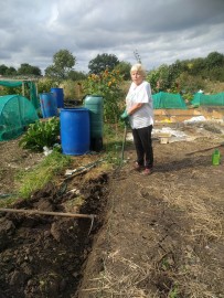 Digging trench for the polytunnel