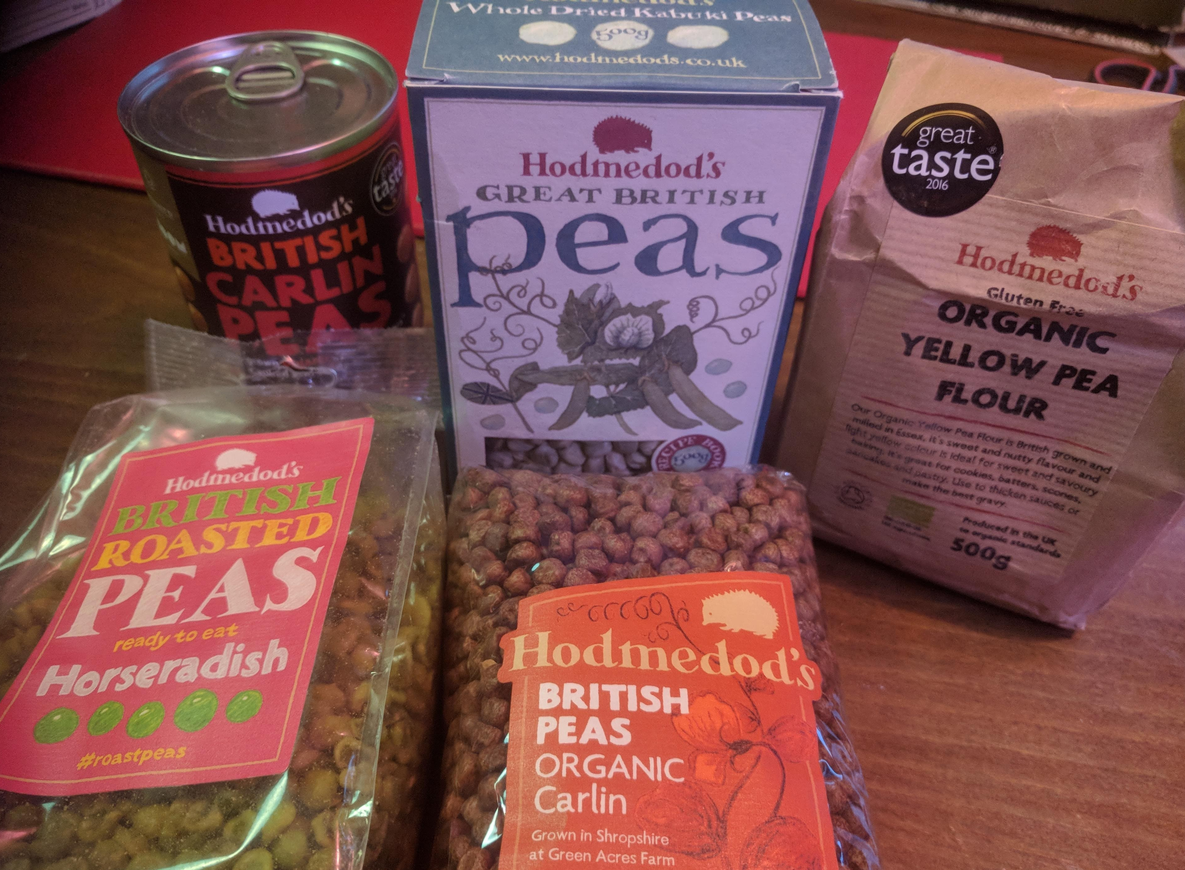 Selection of pea products from Hodmedod